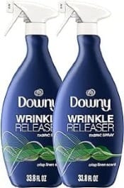 Downy Wrinkle Releaser Fabric Refresher Spray, Odor Eliminator, Ironing Aid and Anti Static Spray, Crisp Linen Scent, 33.8 Fl Oz (Pack of 2)